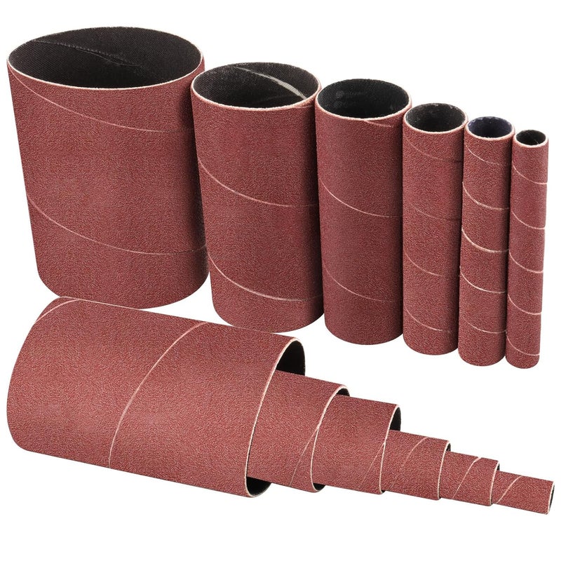 Shineboc Spindle Sander Sleeves for Spindle Sander 150 Grit Sandpaper, 115mm Length, 6 Different Diameters 1/2 in., 3/4 in., 1 in., 1-1/2 in., 2 in. and 3 in - Image 1